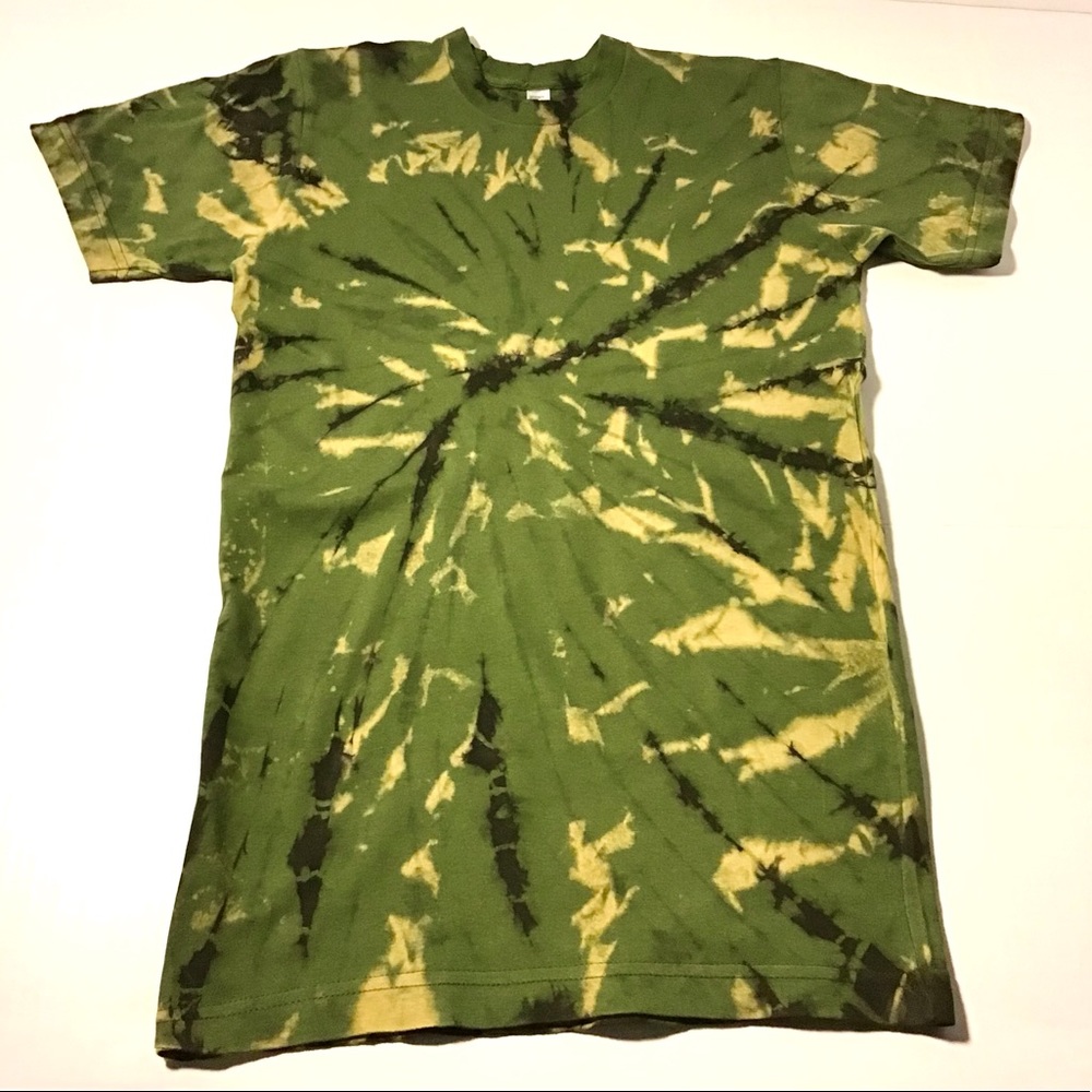 Tie Dyed Army Green Tee